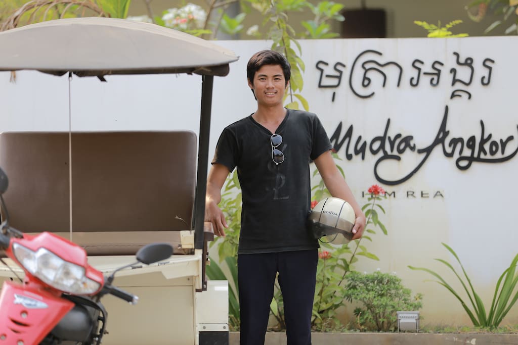 Our Property name and a Tuk Tuk driver to offer free shuttle to town from our place. 5 minutes away