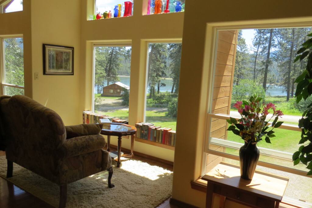 Lovely sunlit view from the living room.