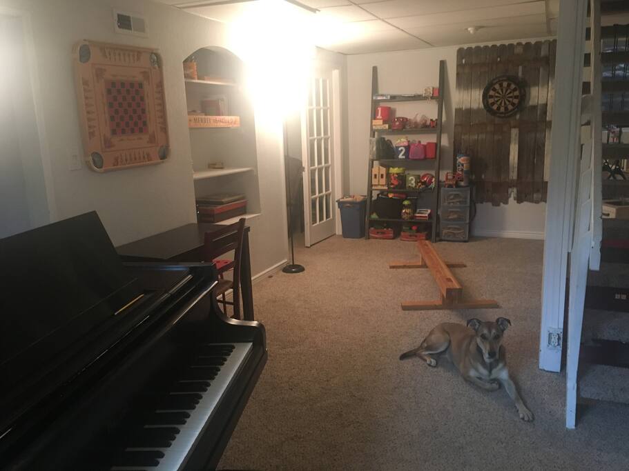 Entire basement with private entrance available- includes bedroom, private bath, laundry, tv room and playroom.