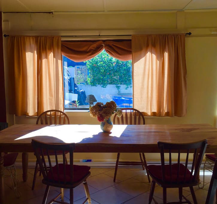 Large dining table seats 12