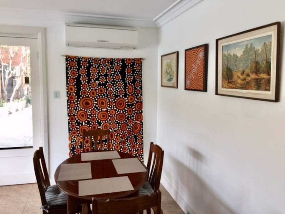 Dining table and chairs in living area
