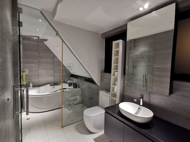 Private lift, jacuzzi steam bath, kitchen & train