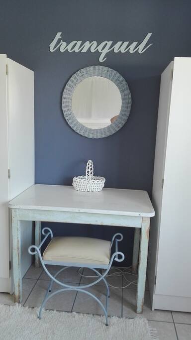 writing/dressing table. hairdryer provided.