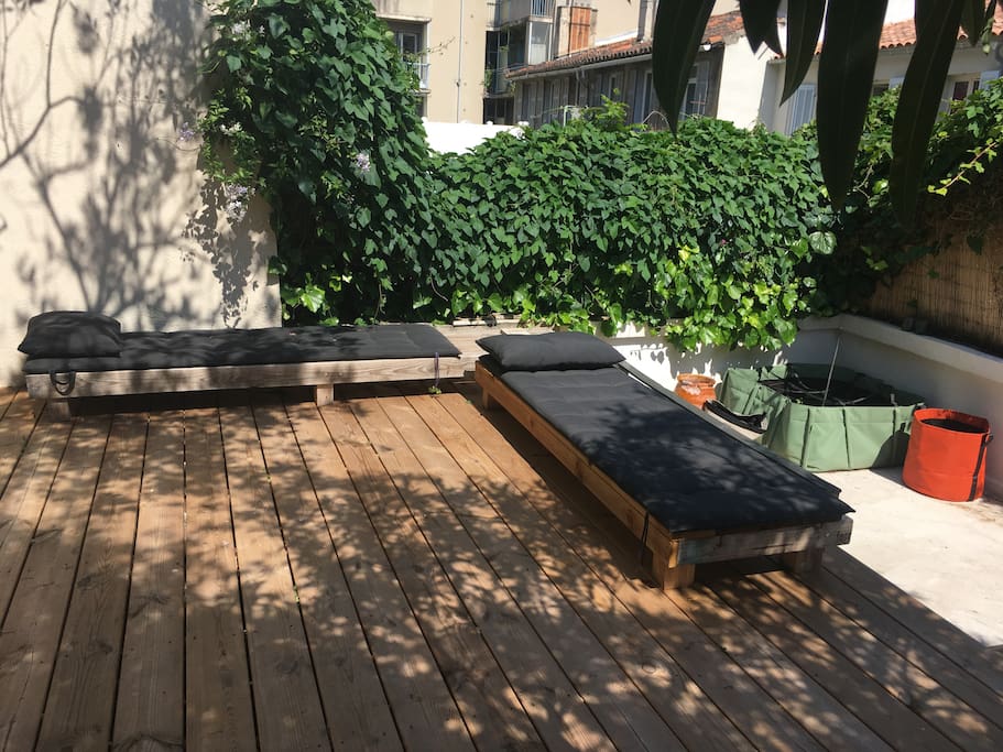 coin sieste sur la terrasse