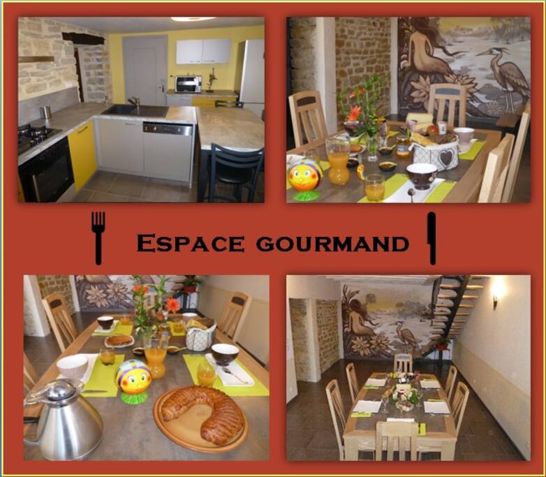 Cuisine équipée à disposition de nos hôtes