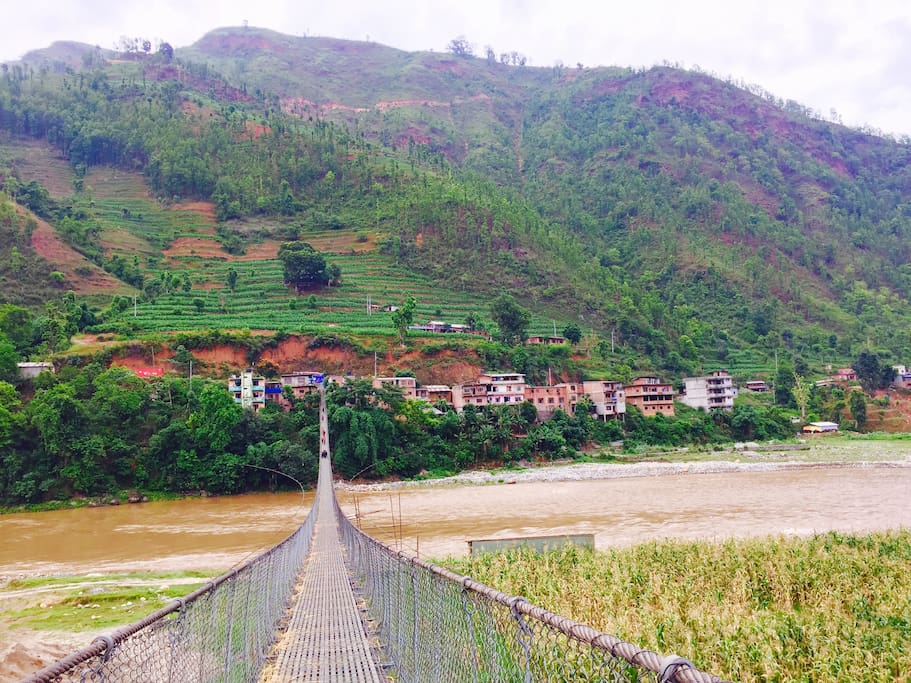 One of the many nearby suspension bridges