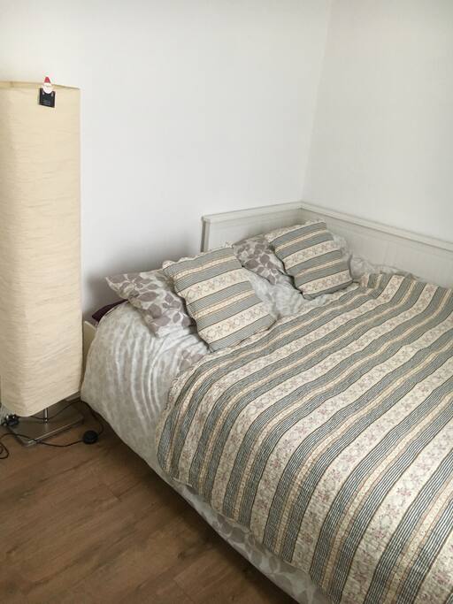 European King size bed (160cm x 200cm (5.2 ft x 6ft6'')) two people will have a good night sleep