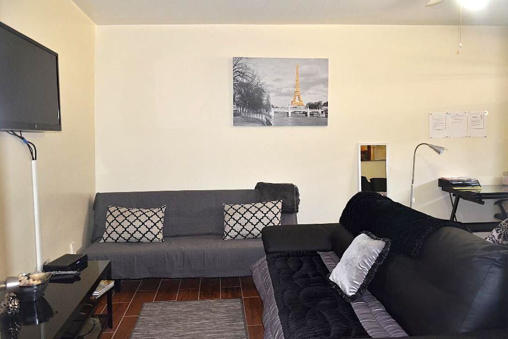 TV and sofa (bedroom)