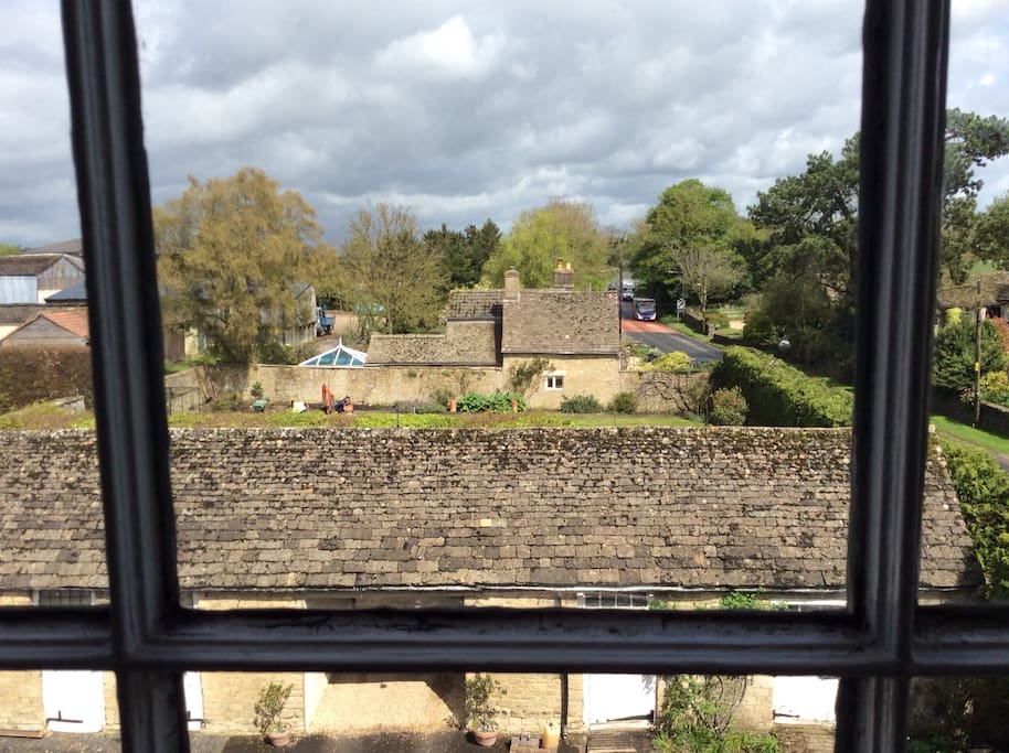 View of kitchen garden from Four Poster room
