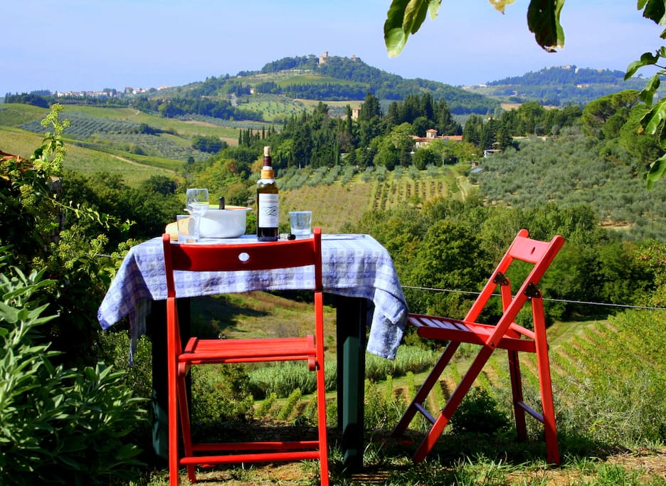lunch for two with Tuscany around at ;Poderi in Chianti;