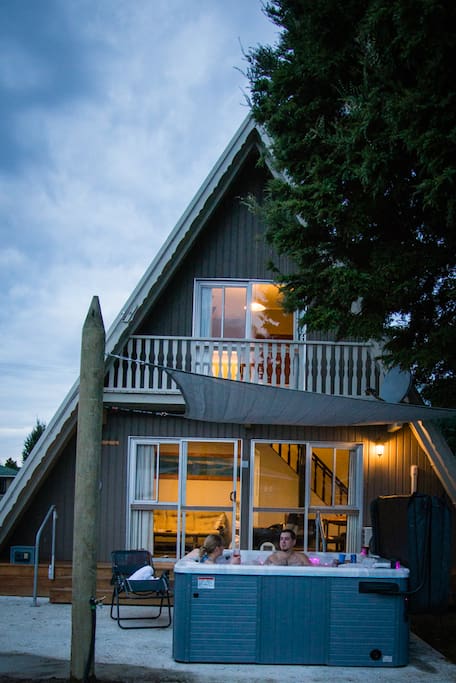 Rear of house with new spa pool and sauna