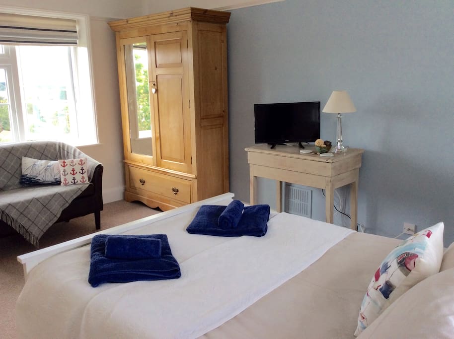 Our double room is large and light