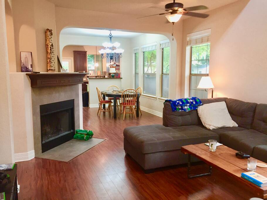 Huge living room and dining room. Open and spacious floor plan