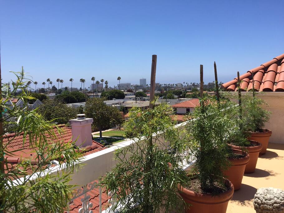 Views of Santa Monica Beach and Mountains