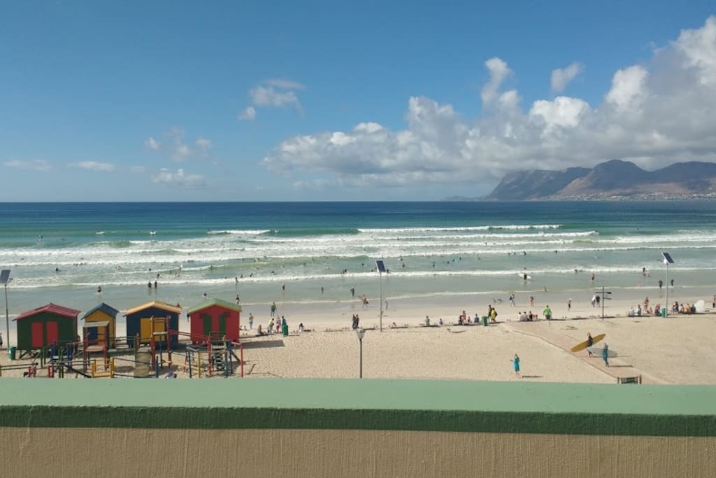 Actual View from Balcony (don't be fooled by other postings) this is full beachfront views on a HUGE Balcony looking over the best beginner surf break in South Africa!