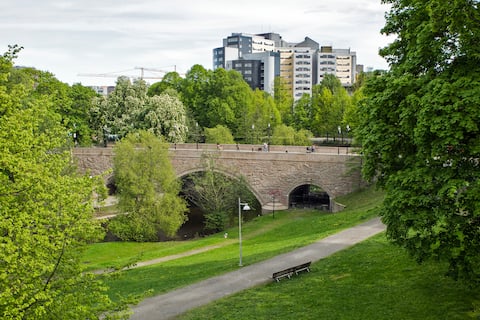 Central Oslo with green surroundings.