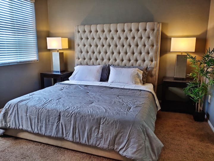 Master bedroom with King size bed