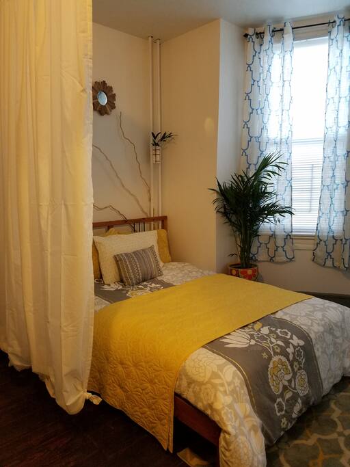 bed with dividing curtains to close(optional) for extra privacy