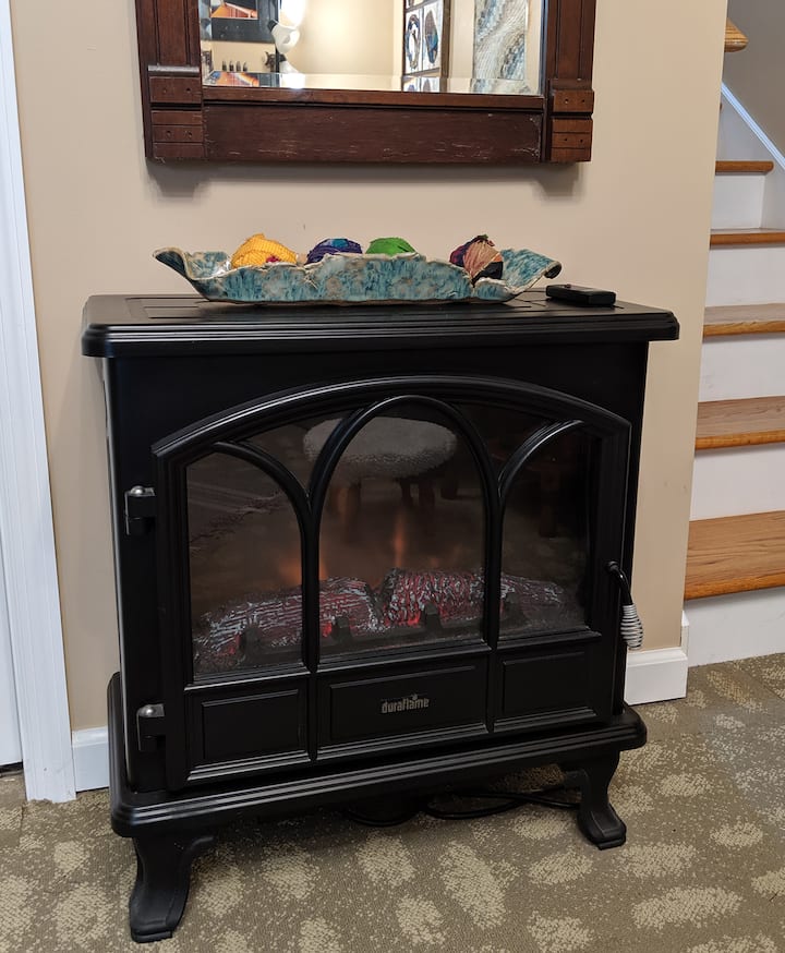 Electric heater/ stove in living room.