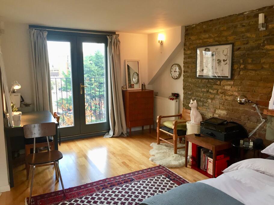 Bedroom with French windows