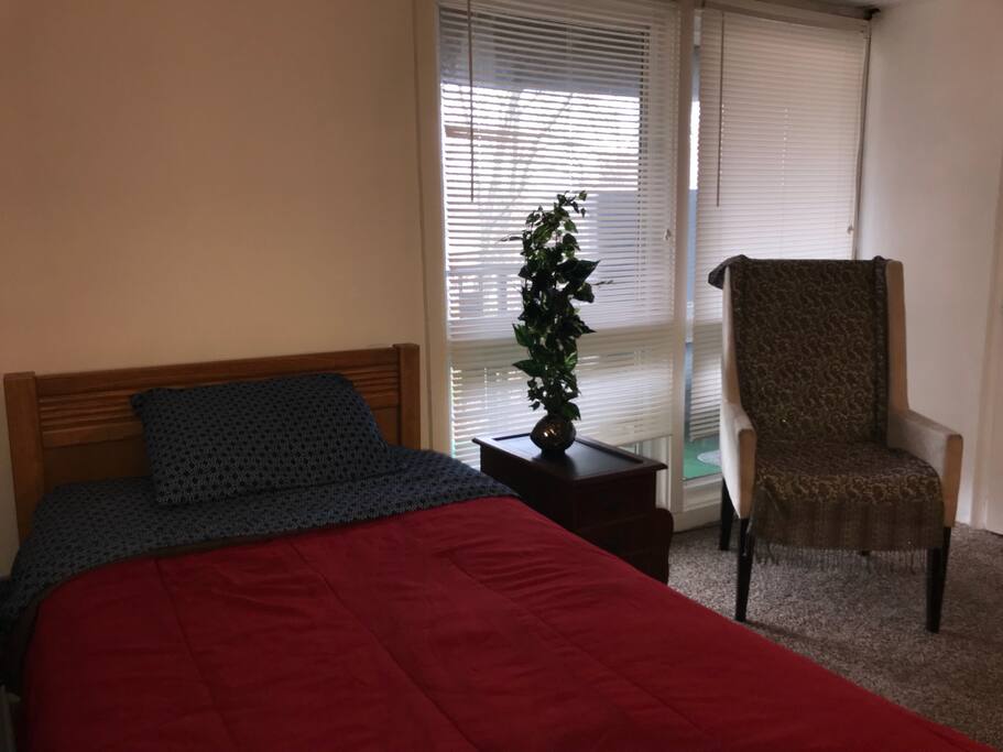 Room has twin size bed