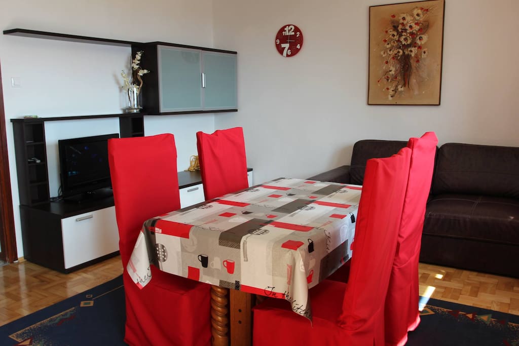 living room with kitchen