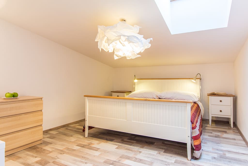 Second bedroom with double bed and convertible sofa