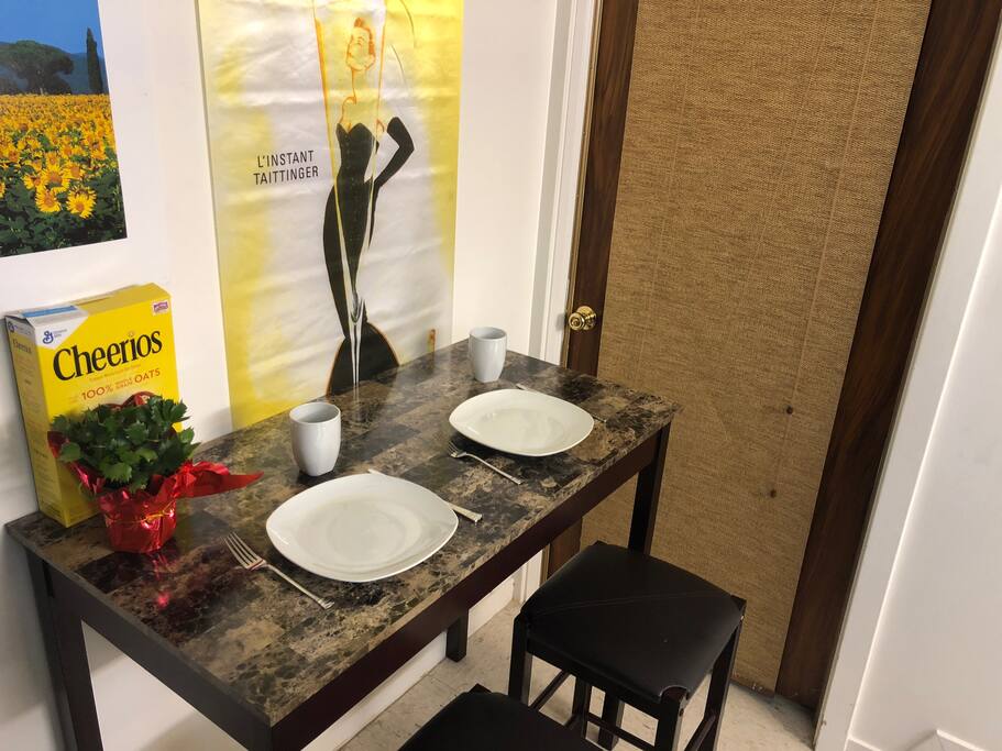 Kitchen table so you can relax and enjoy breakfast in