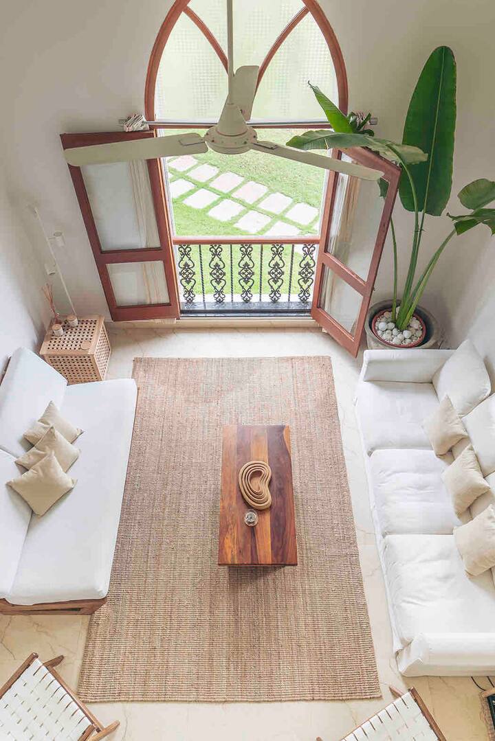 View of the living room from the study