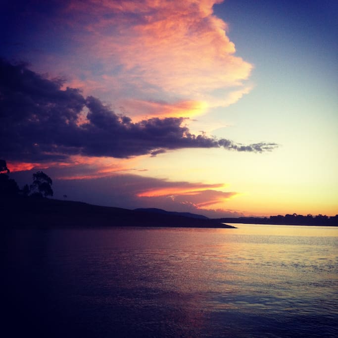 Beautiful sunsets to enjoy with a glass of wine on the verandah.