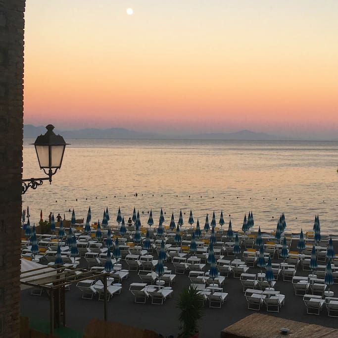 Sunrise beach view from apartment