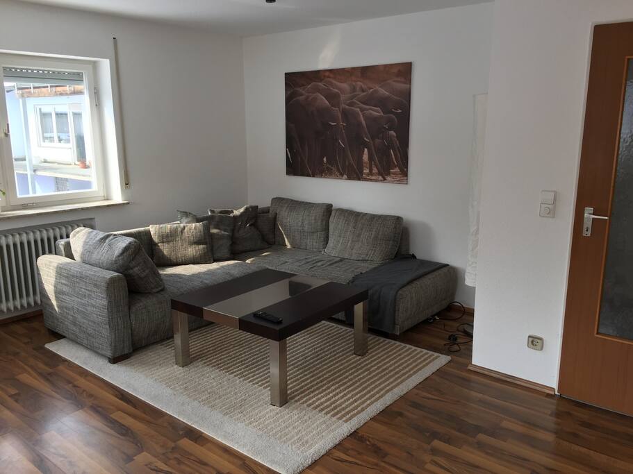 geräumiges Wohnzimmer mit TV