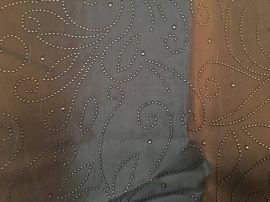 Detail of closet door drape