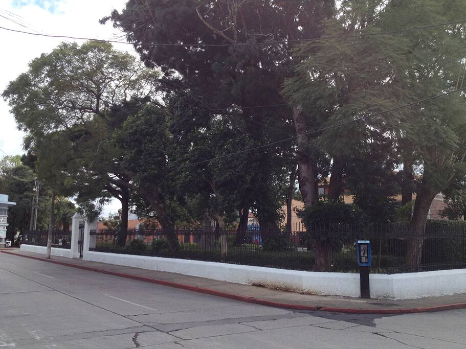 El parque de enfrente de la casa.