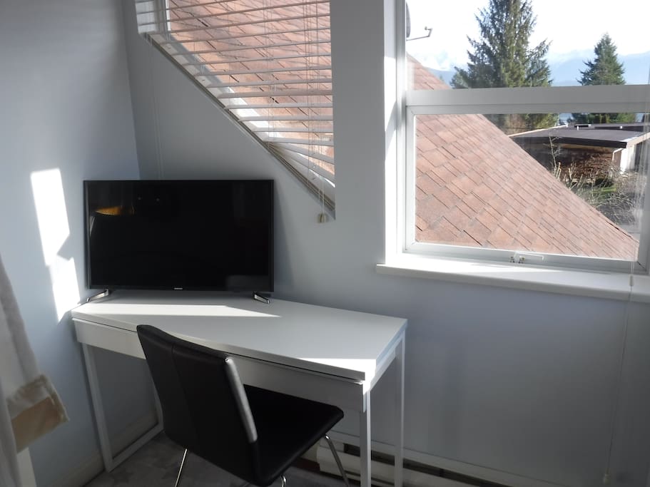 Desk and TV