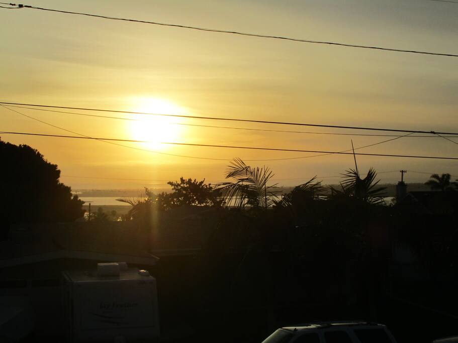 Sunset view from the deck of the home
