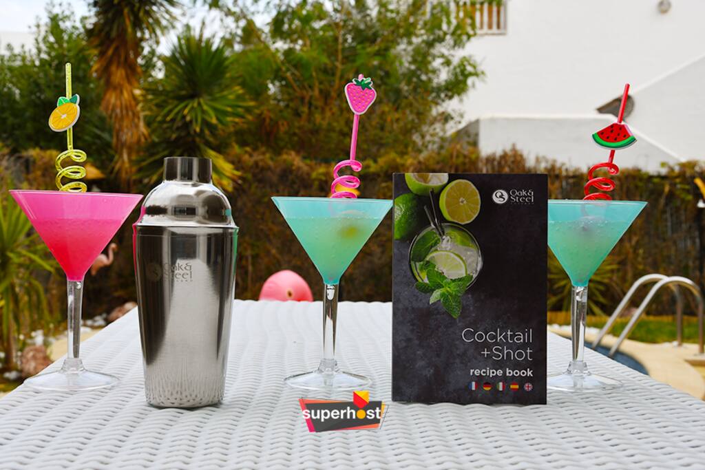 Vous avez un livre de cokcatil shot + shaker pour déguster vos propres cocktails.