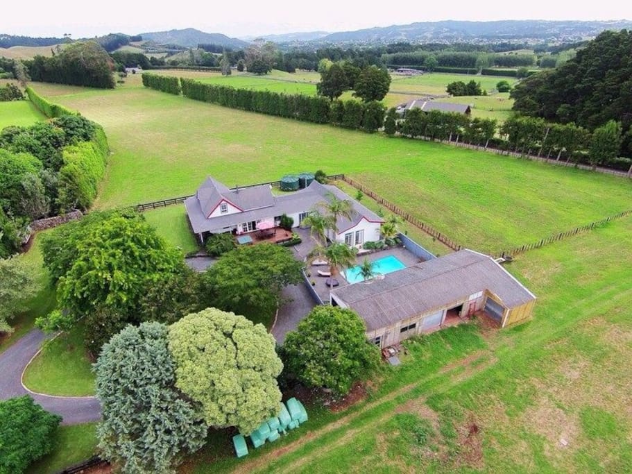 The view of the house from the air