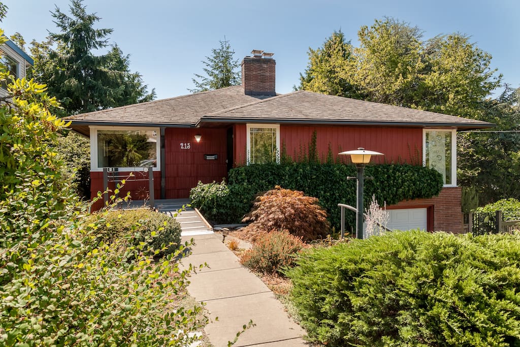 Our house enjoys lots of privacy, thanks to the surrounding trees.
