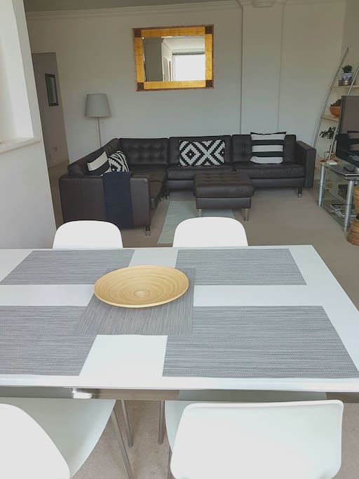 The new high gloss dining table and chairs.