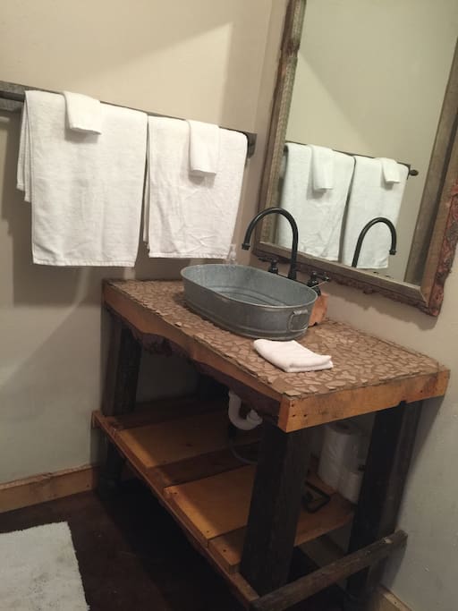 Bathroom Sink and Mirror