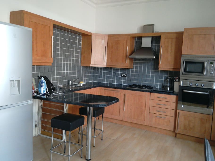 Open plan modern kitchen