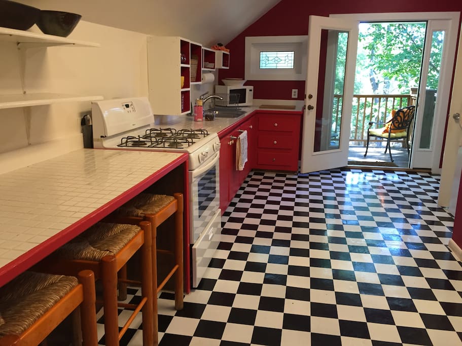 Eat in kitchen with laundry closet.