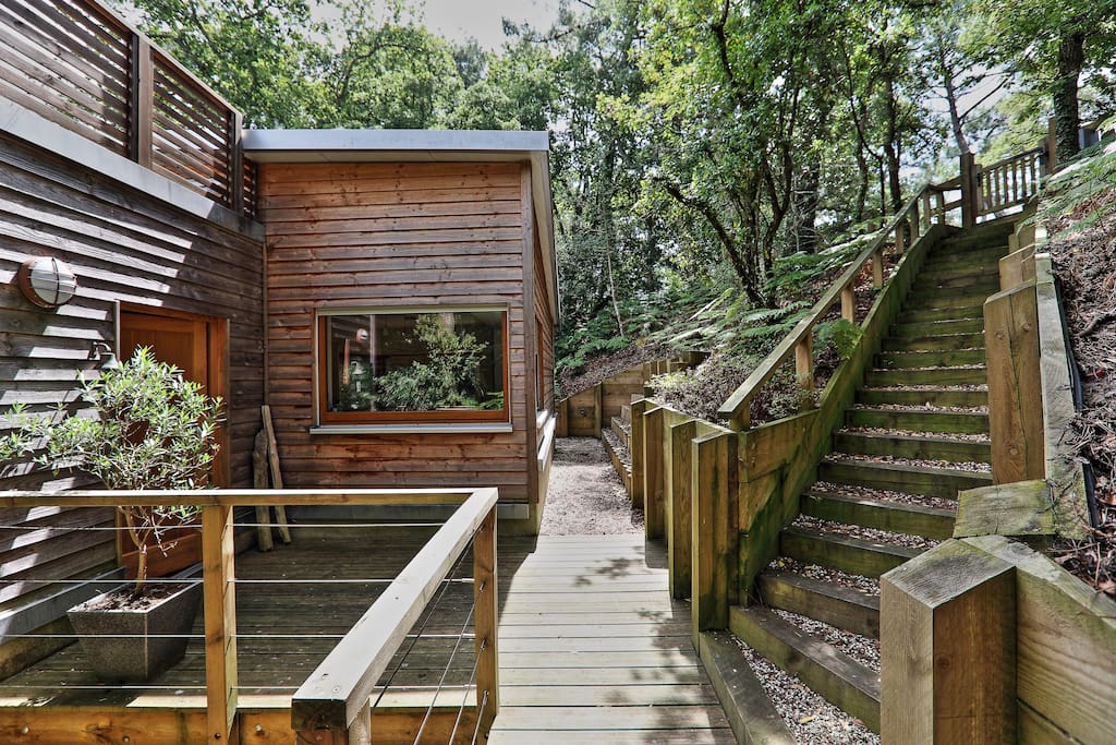 Stairs to top Entrance. Front entrance deck
