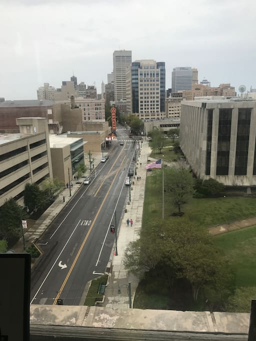 actual view from apartment of downtown