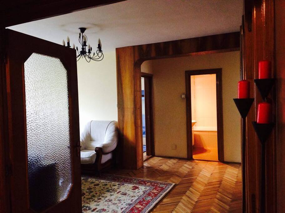 Living room entry. From this spacious room you have access to main Bedroom, bedroom 2 and one of the bathrooms.
