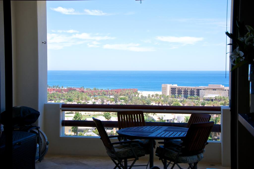 The view from the exterior dinning area