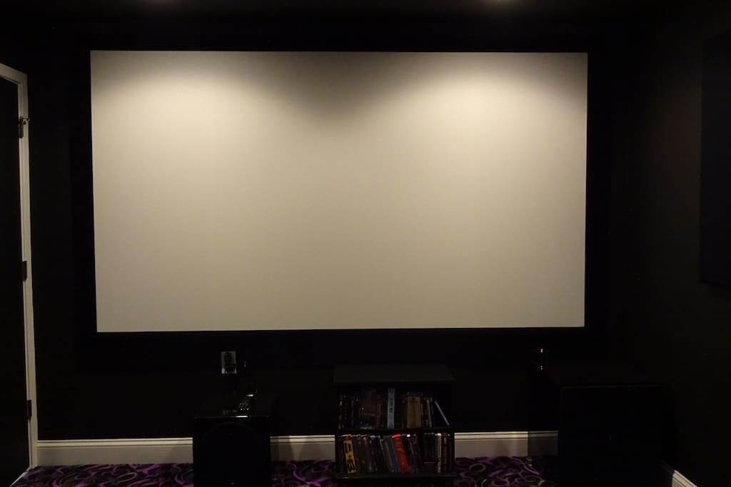 120" Screen, top of line JVC 3D projector.