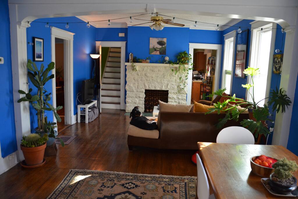 The living room room - right when you come in the front door. We sleep upstairs.