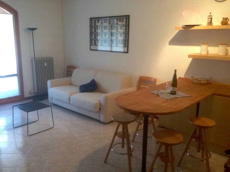 living room with sofa bed